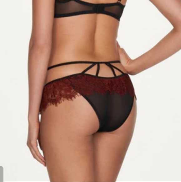 Frederick's of Hollywood,NWT, Jade Crotchless Panty in Syrah/Black Plus 1X NWT - Picture 2 of 8